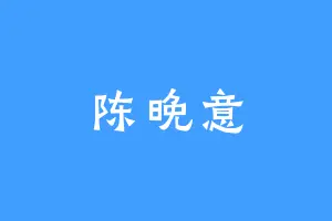 陈晚意