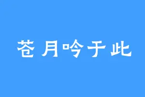 苍月吟于此