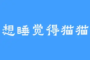 想睡觉得猫猫