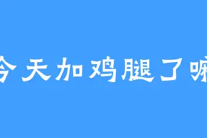 今天加鸡腿了嘛