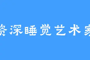 资深睡觉艺术家