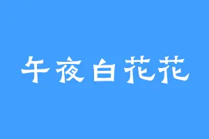 午夜白花花