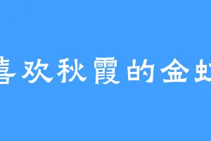 喜欢秋霞的金虹
