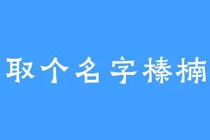 取个名字榛楠