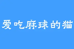 爱吃麻球的猫
