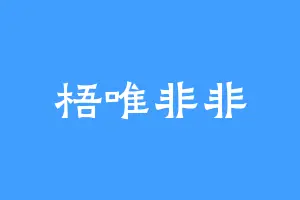 梧唯非非