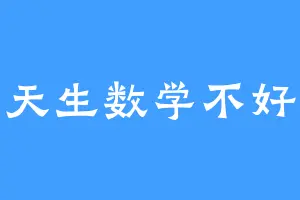 天生数学不好