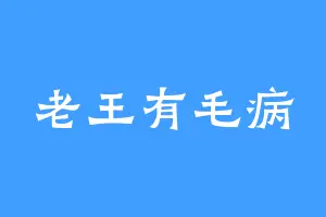 老王有毛病