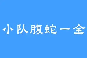 黑金小队腹蛇一全装版