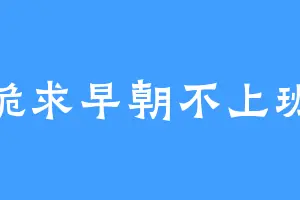 跪求早朝不上班