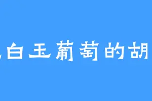 爱吃白玉葡萄的胡将军