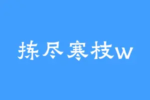 拣尽寒枝w